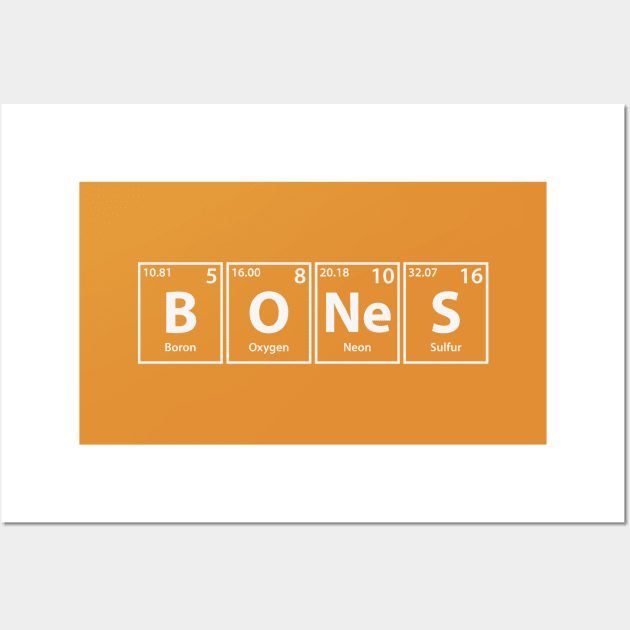 Bones (B-O-Ne-S) Periodic Elements Spelling Wall Art by cerebrands